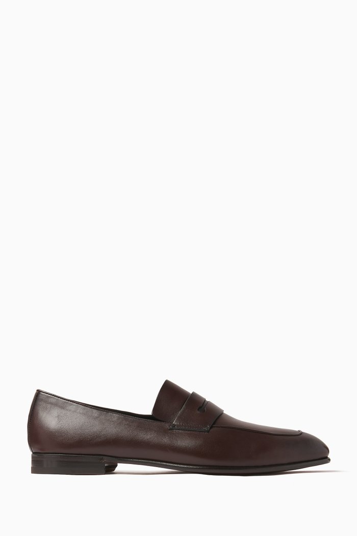 L'Asola Loafers in Lambskin, Brown