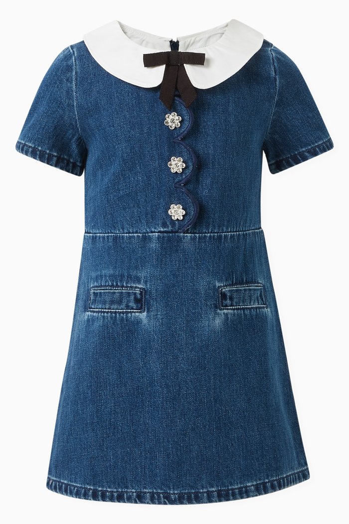 

Collared Dress in Denim, Blue