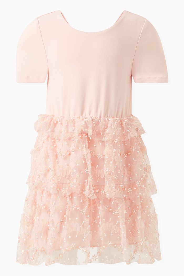 

Beaded Dress in Tulle, Pink