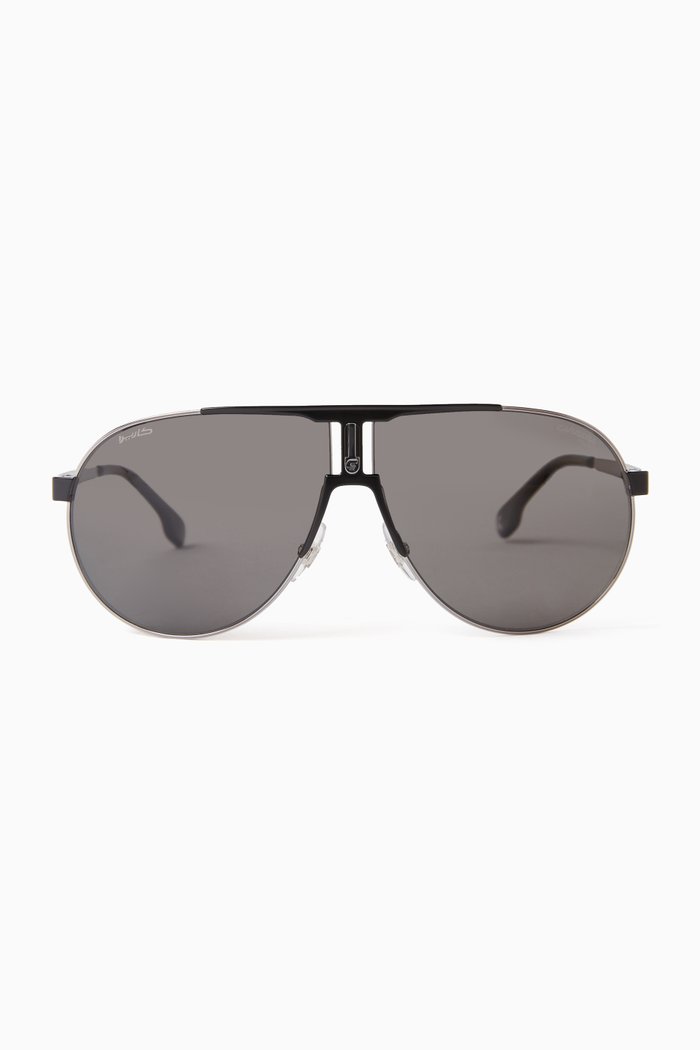 1005/S Pilot Sunglasses in Stainless Steel, Grey