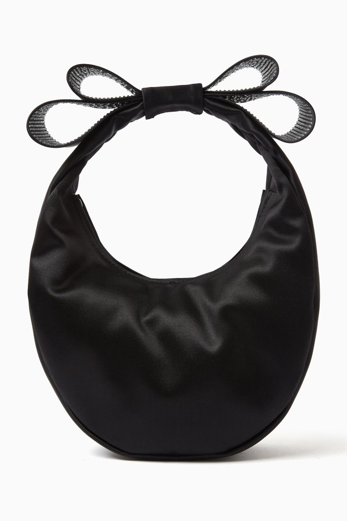 Small Cadeau Bag in Satin, Black