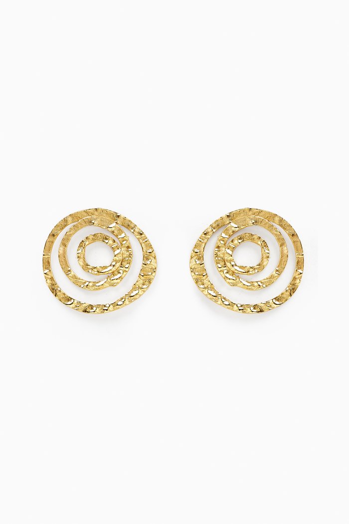 

Hammered Spiral Studs in 18kt Gold-plated Bronze