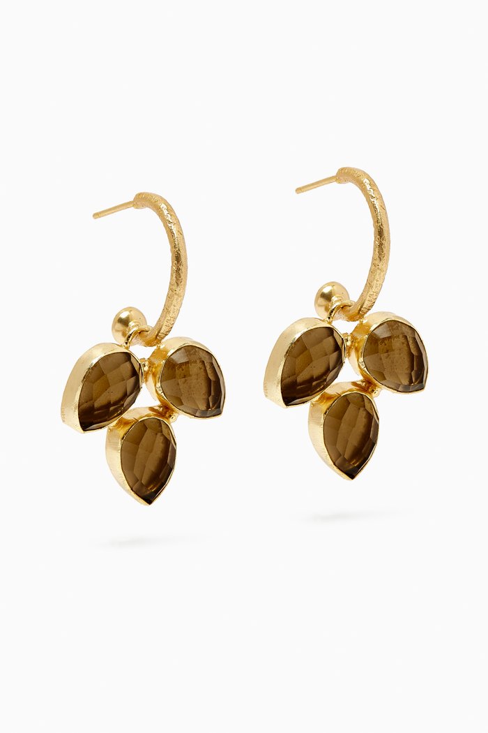

Gemstone Drop Earrings in 18kt Gold-plated Bronze, Grey