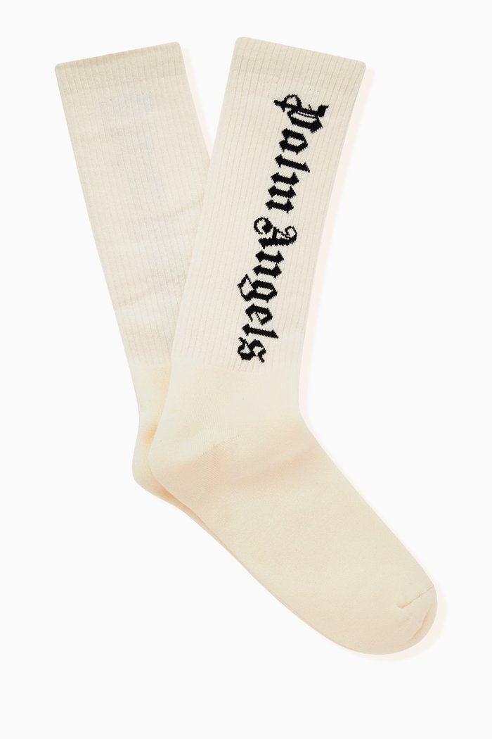 

Classic Logo Socks in Stretch Cotton-blend, Neutral