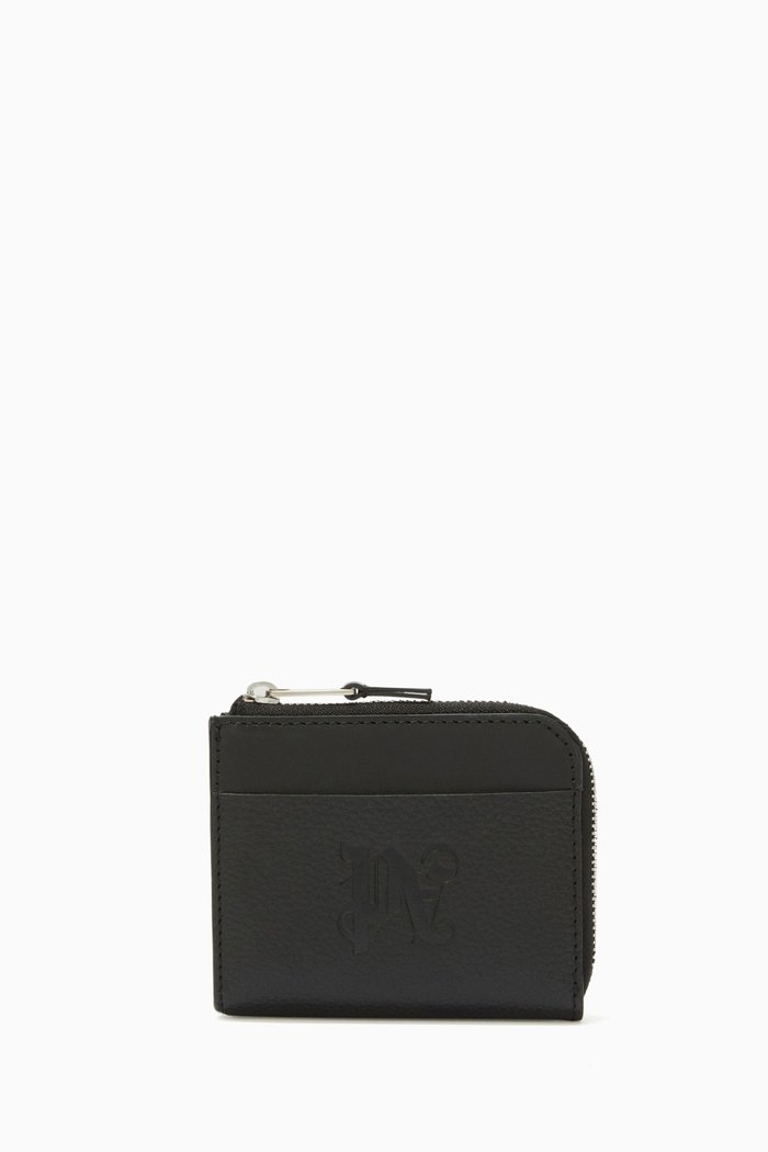 

Small Zip Wallet in Grained Leather, Black