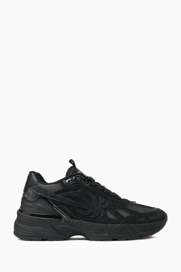 

The Palm Runner Sneakers in Suede and Mesh, Black