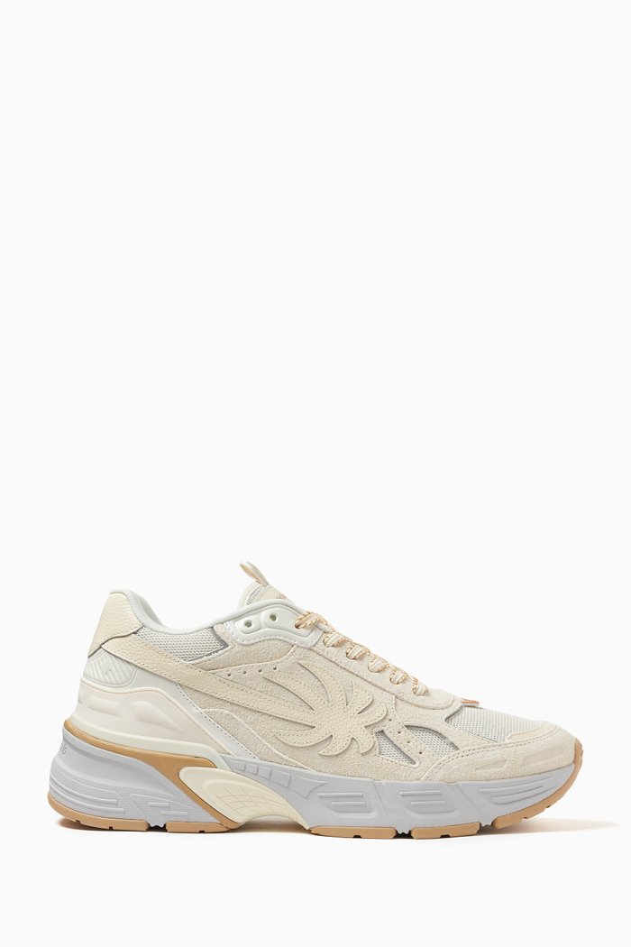 

The Palm Runner Sneakers in Suede and Mesh, Neutral