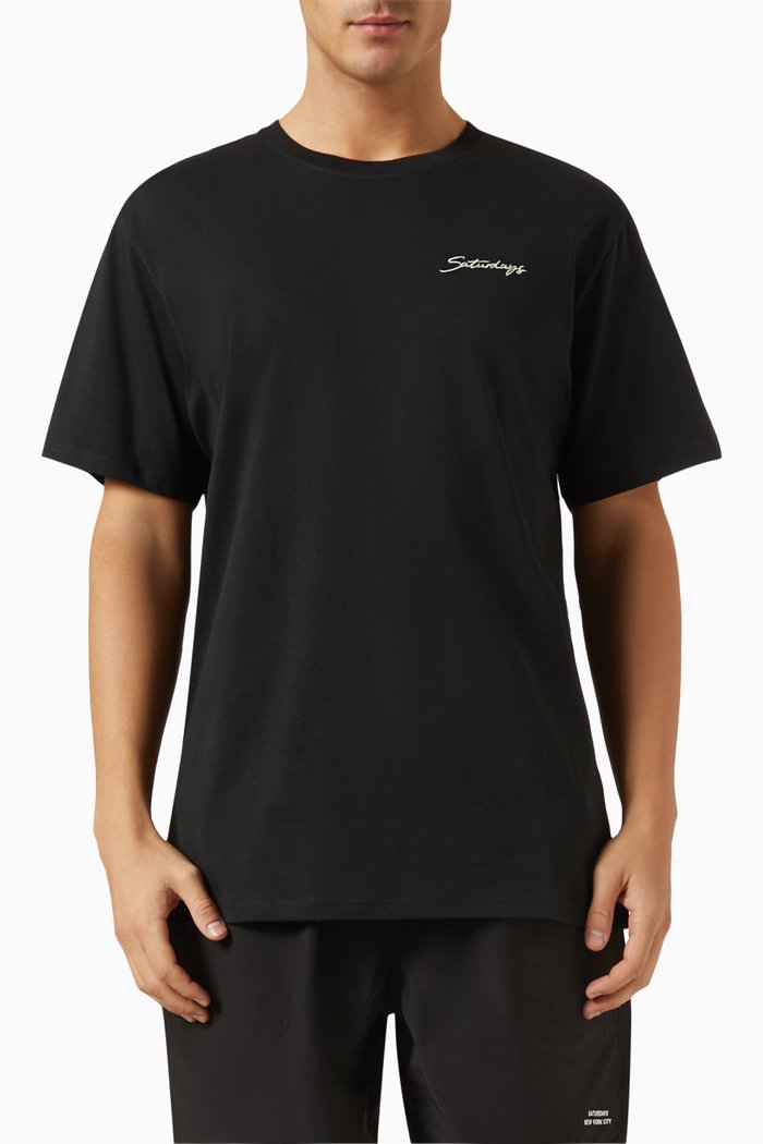 

Logo-embroidered T-shirt in Cotton Jersey, Black