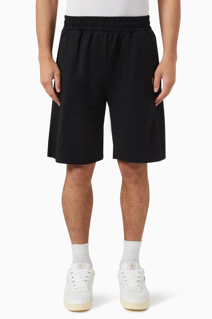 

Monogram-pin Sweat Shorts in Cotton-jersey, Black