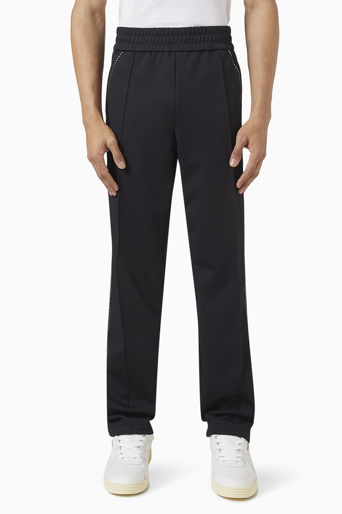 

Studded Monogram Track Pants in Jersey, Black