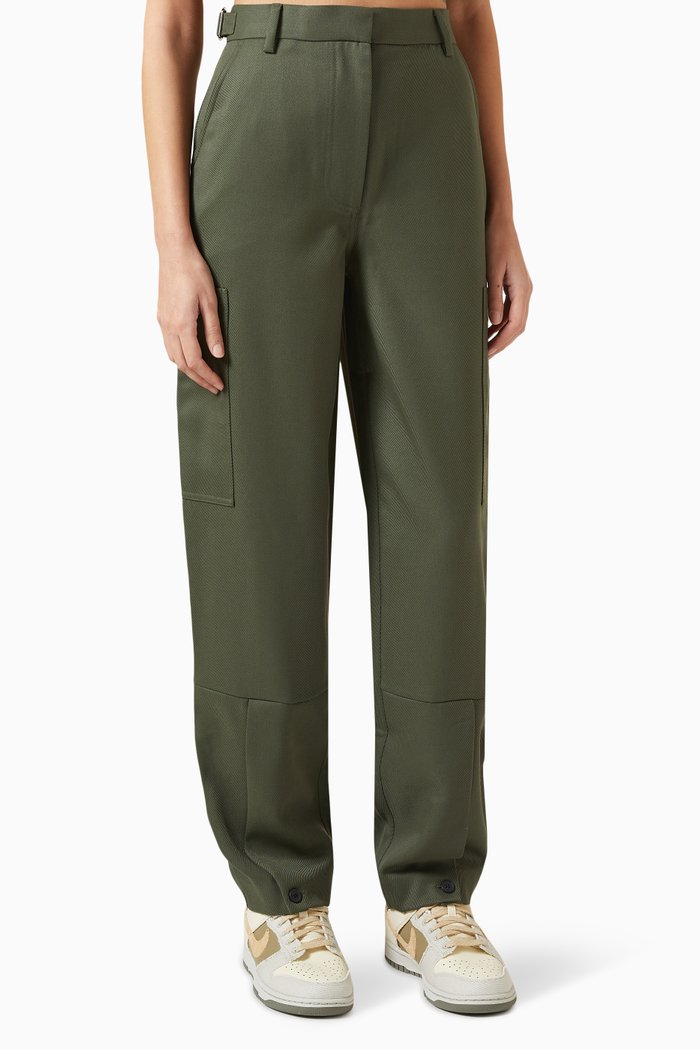 

Marleigh Utility Pocket Pants in Wool-blend, Green