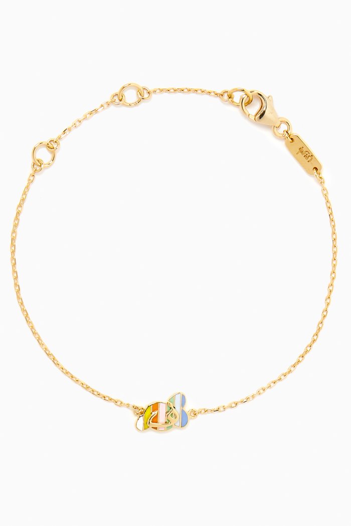 

'F' Letter Charm Bracelet in 18kt Yellow Gold