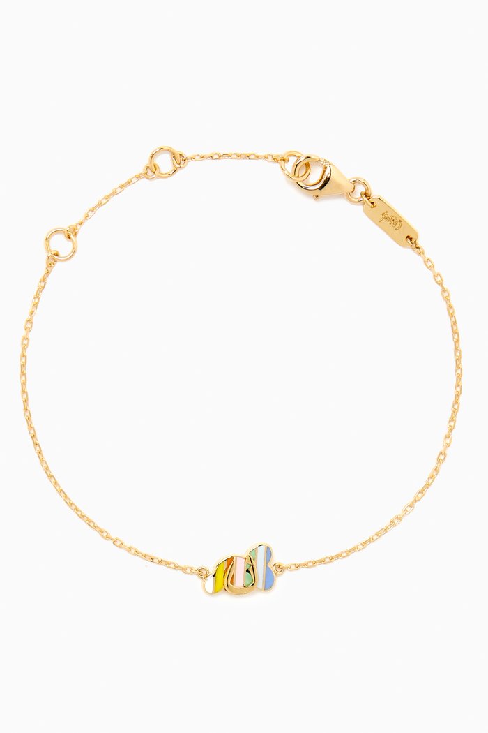 'N' Letter Charm Bracelet in 18kt Yellow Gold