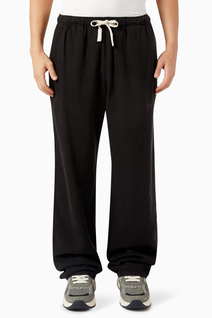 

Monogram Travel Pants in Cotton Blend, Black