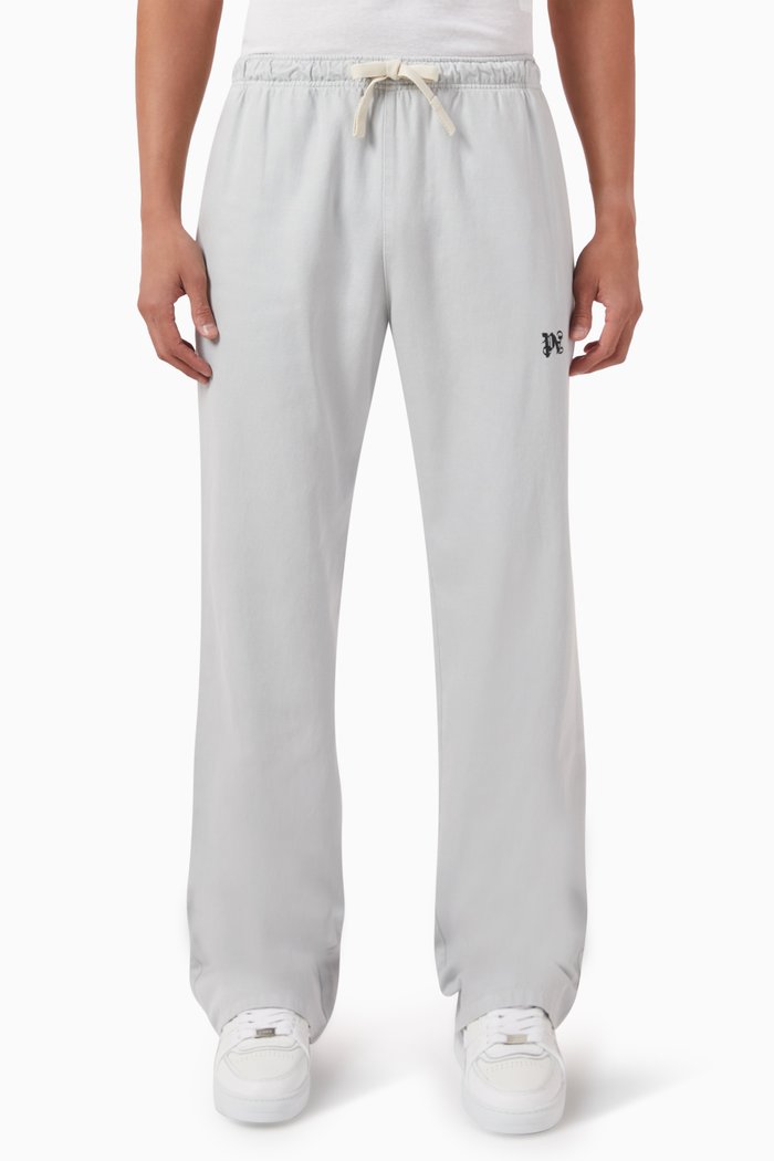 

Monogram Travel Pants in Cotton Blend, Grey