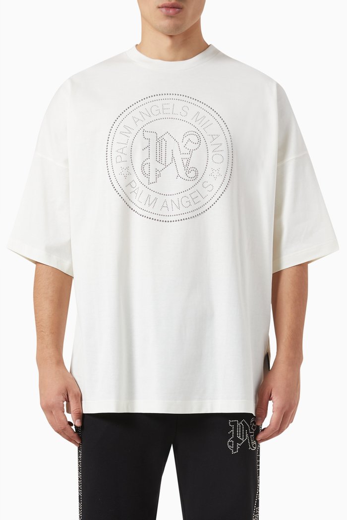 Milano Studded T-shirt in Cotton, White