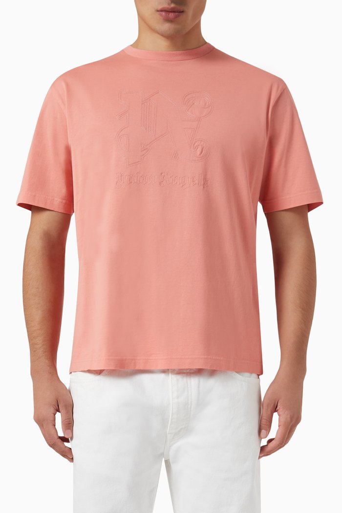 

Monogram Statement T-shirt in Cotton, Pink