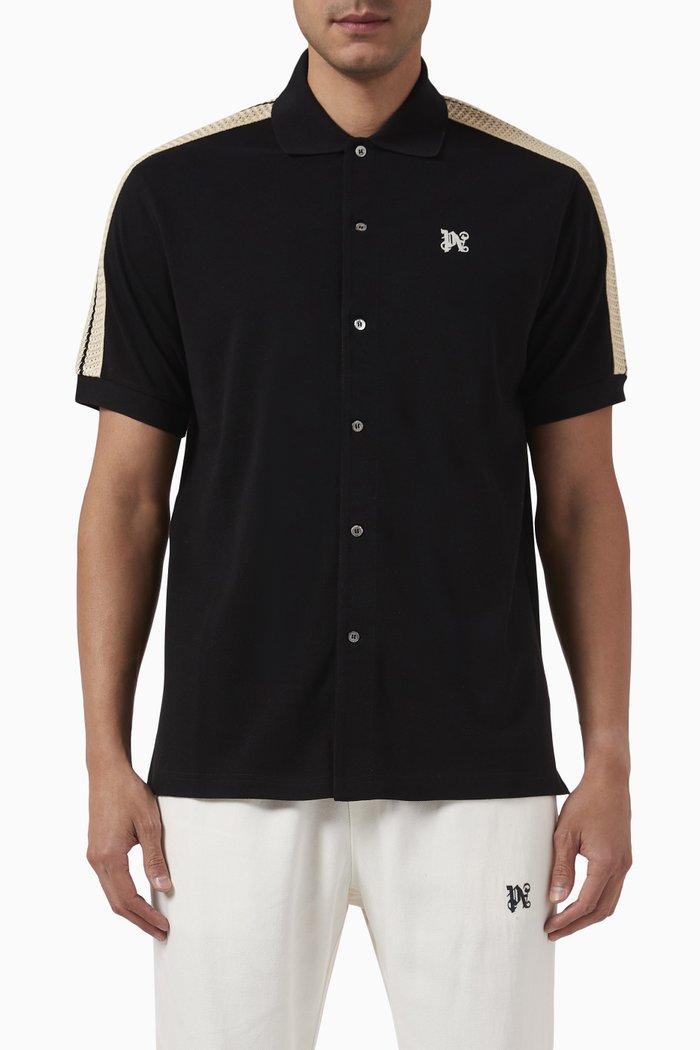 

Monogram Track Polo Shirt, Black