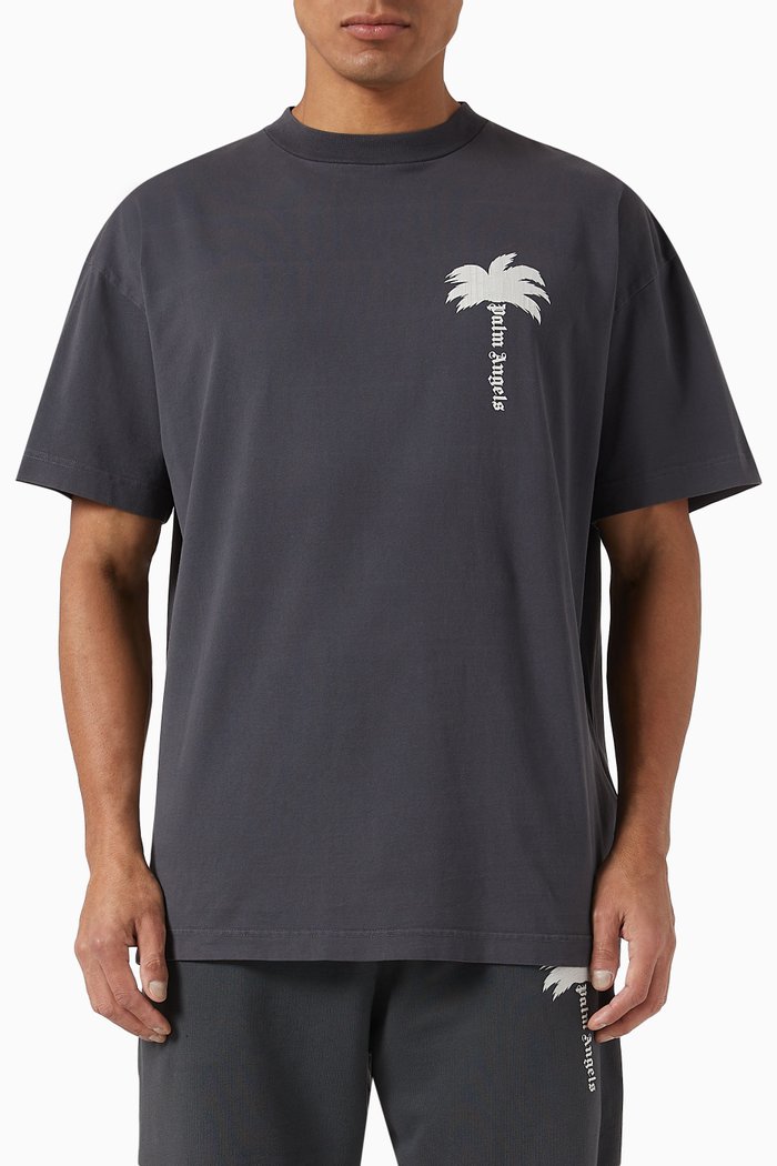 

The Palm Tree Print T-shirt in Cotton, Grey