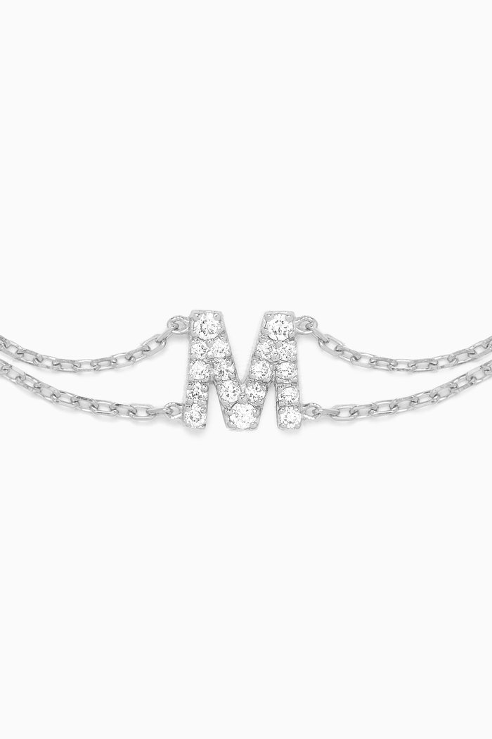 

Letter "M" Diamond Bracelet in 18kt White Gold