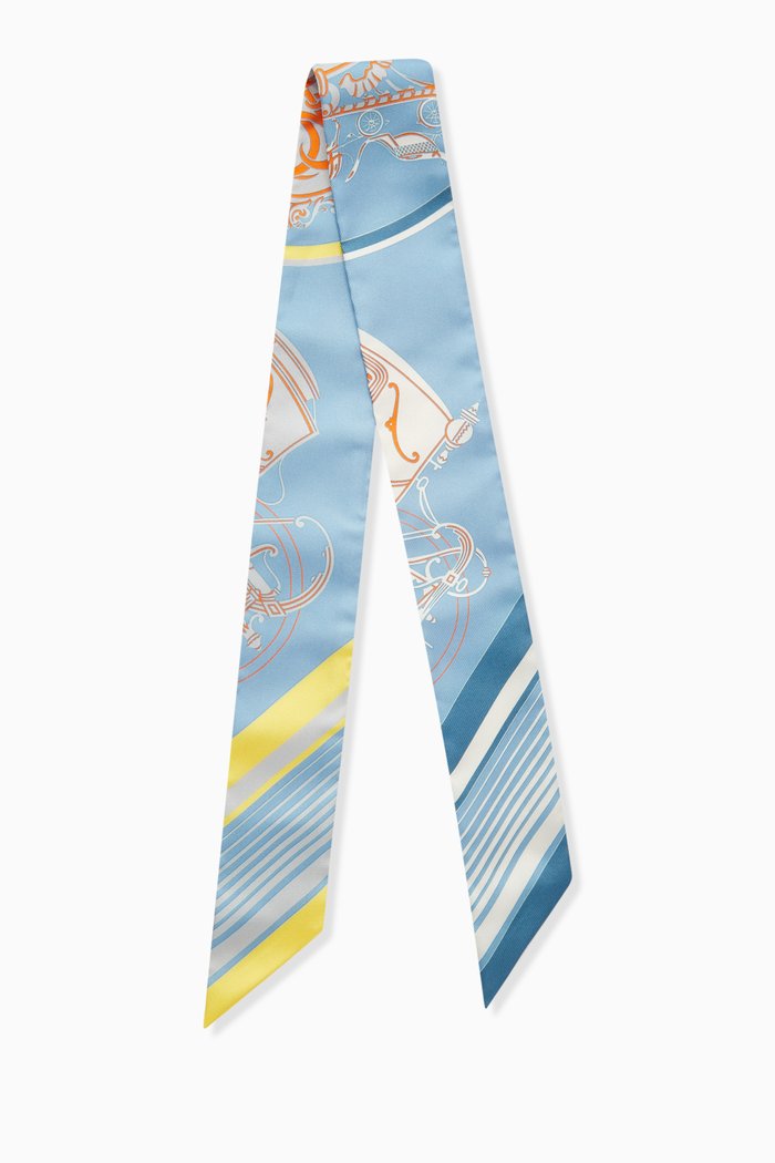 

Unused Ex-Libris Sticker Twilly Scarf in Silk, Multicolour
