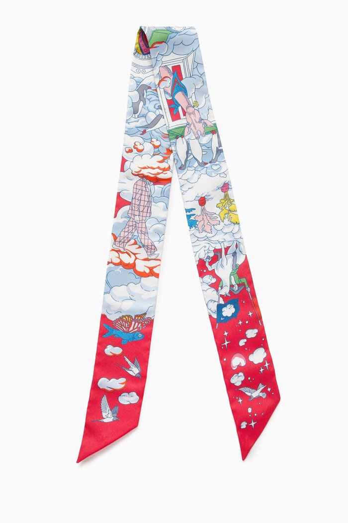 

Sur Mon Nuage Twilly Scarf in Silk, Multicolour
