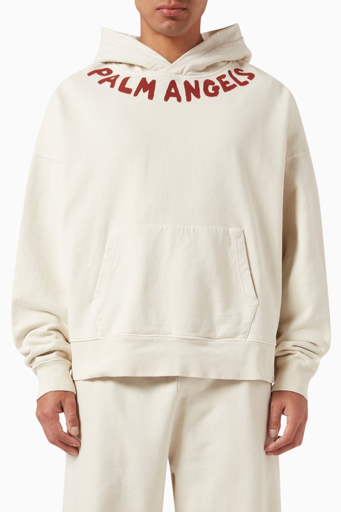 

Logo-print Hoodie in Cotton, Neutral