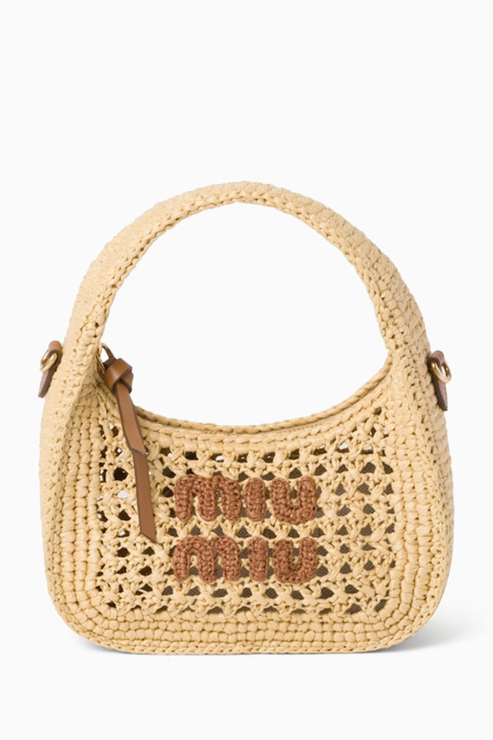 

Mini Wander Bag in Crochet-knit, Neutral