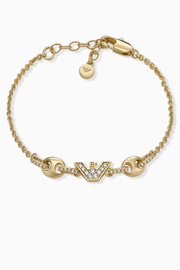

Sentimental Logo Bracelet in Brass, Gold