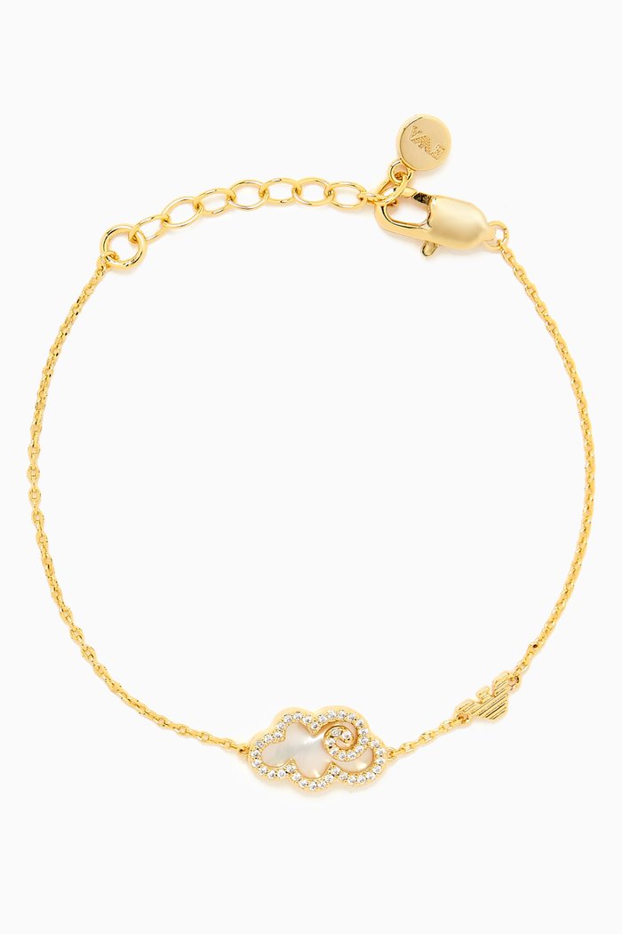 Sentimental Cloud Pendant Bracelet in Brass, Gold