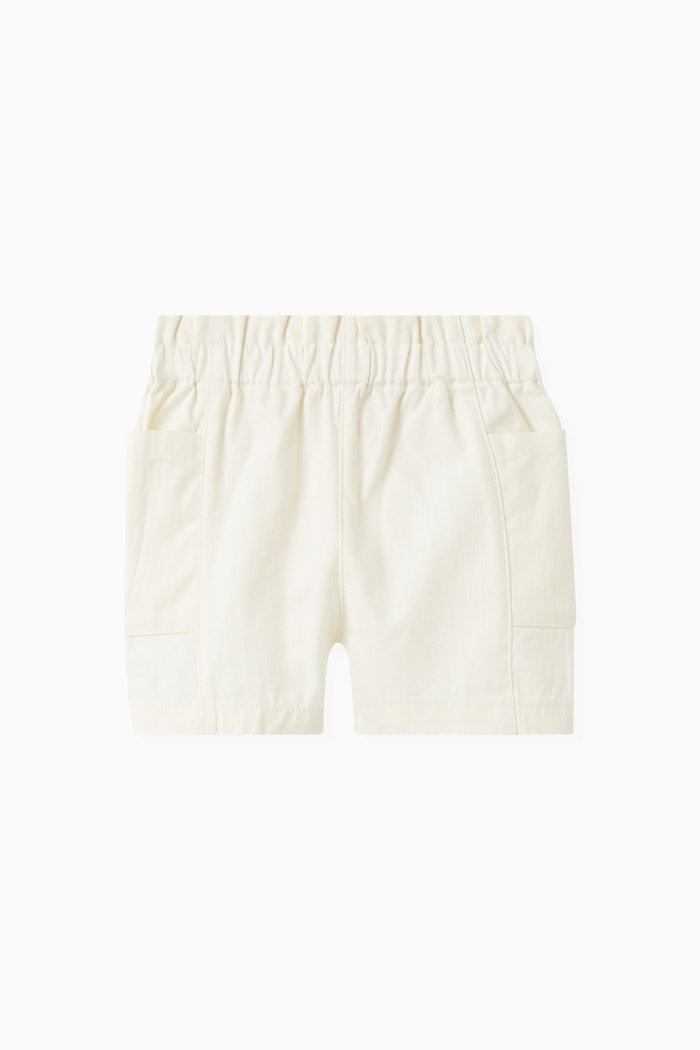 

Paper Bag Waist Shorts in Cotton, Neutral