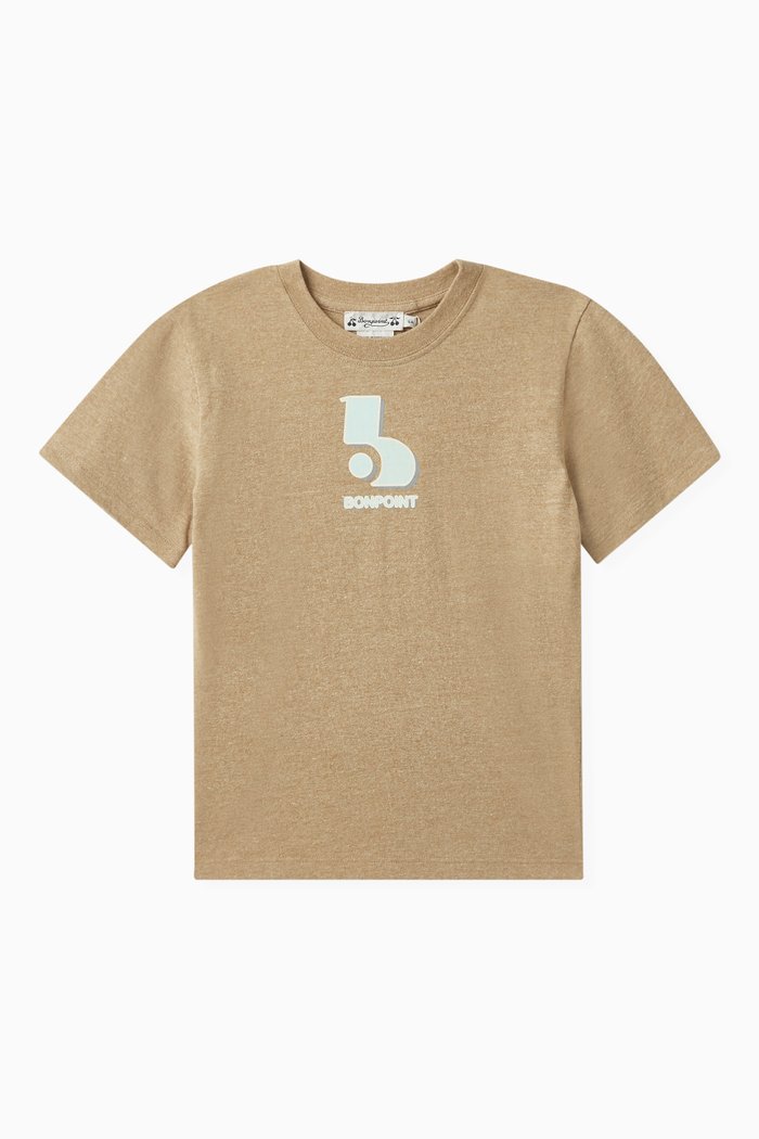 

Thibald Logo T-shirt in Recycled Cotton Blend Jersey, Brown