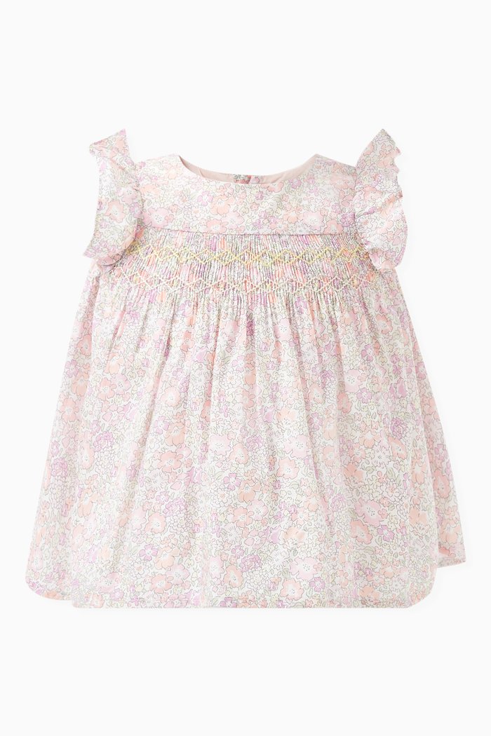 

Floral Print Dress in Organic Cotton, Pink