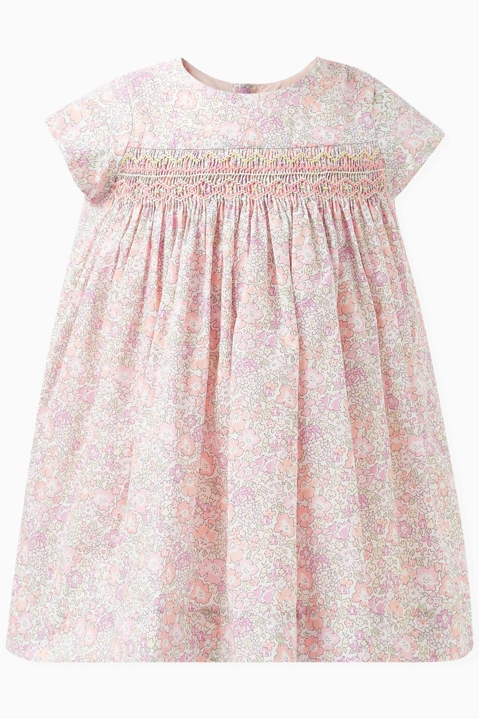 

Floral Print Dress in Organic Cotton, Pink