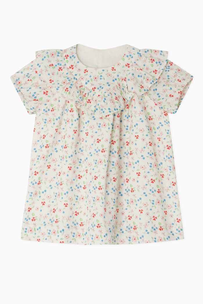 

Falbalili Dress in Cotton, White