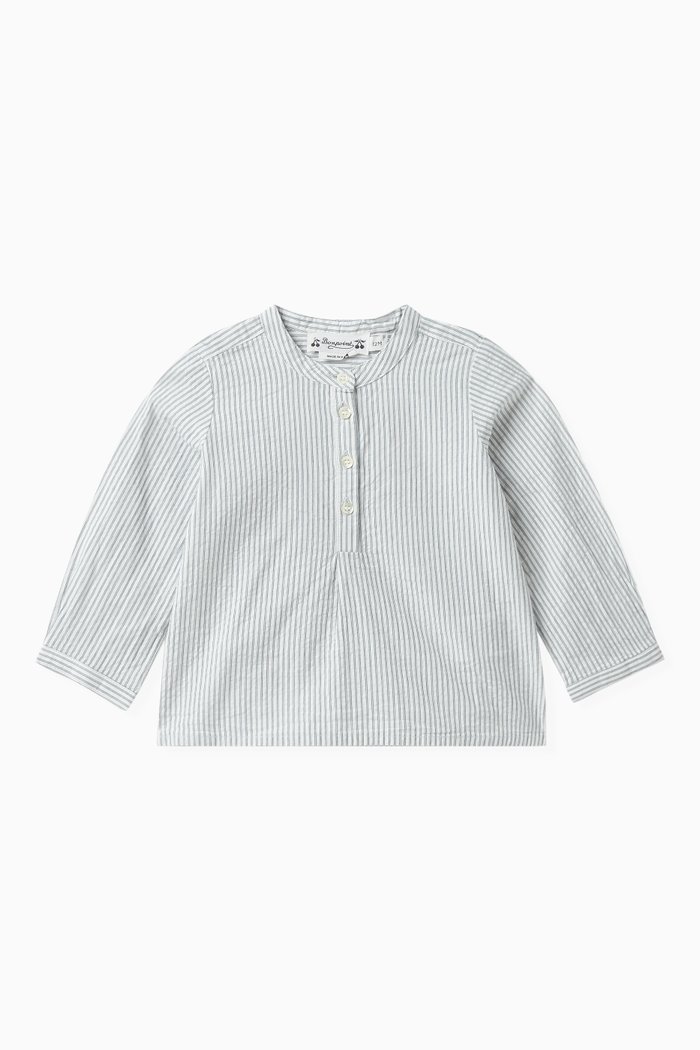 

Striped Shirt in Cotton, Blue