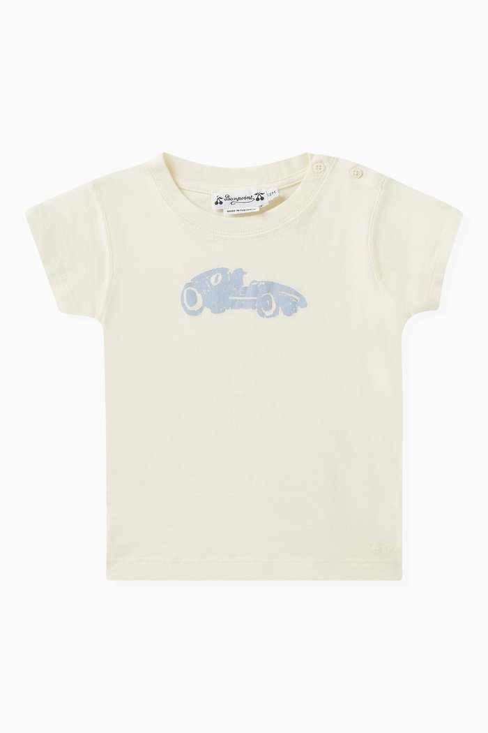 

Car Print T-Shirt in Organic Cotton, Neutral