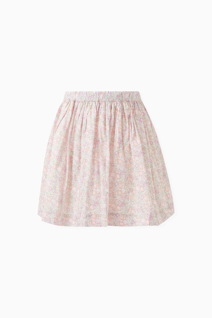 

Floral Print Skirt in Organic Cotto, Pink