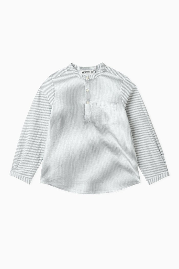 

Claude Striped Shirt in Cotton, Blue