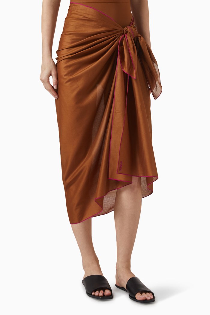 

Cabine Sarong in Cotton-voile, Brown