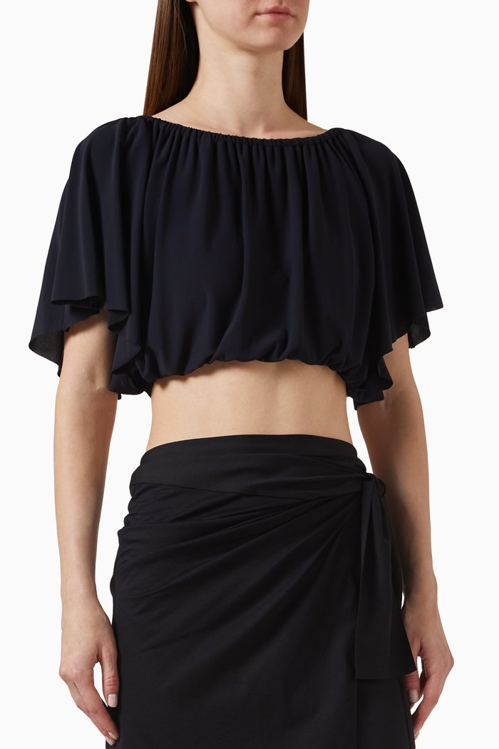 

Solal Crop Top in Stretch-jersey, Black
