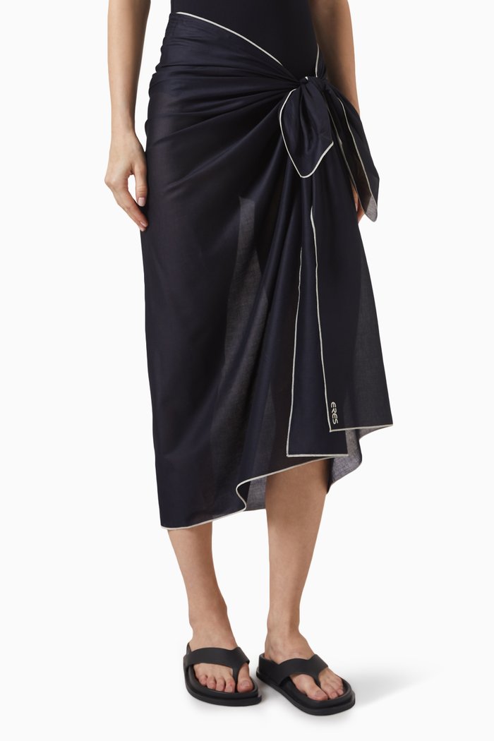 Cabine Sarong in Cotton, Black