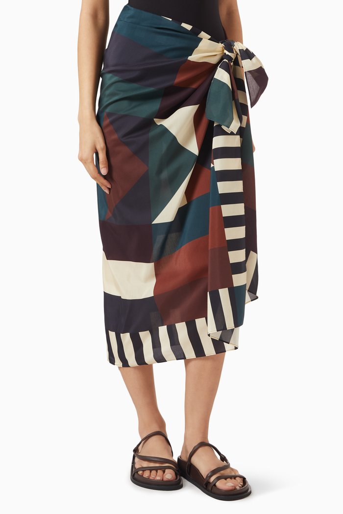 

Miroir Sarong in Cotton-silk Blend, Multicolour