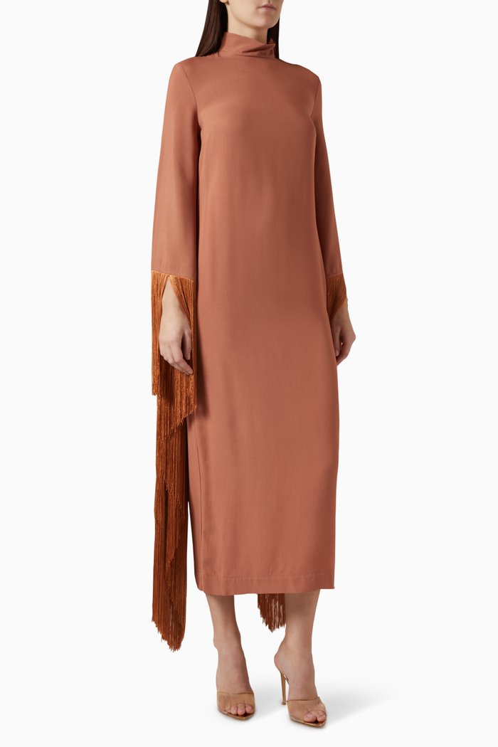 

Del Mar Column Dress in Crepe Cady, Brown