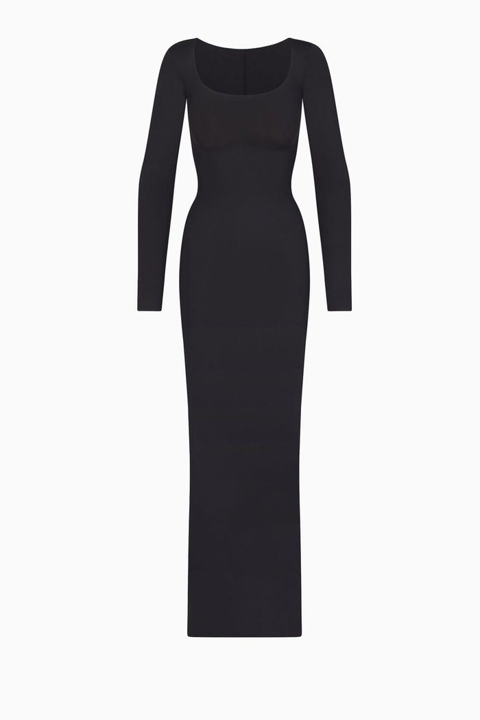 

Sculpted Slip Maxi Dress, Black