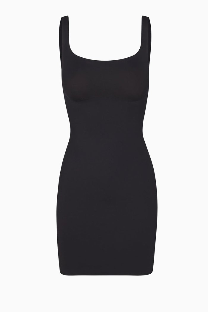 

Sculpted Tank Slip Mini Dress, Black