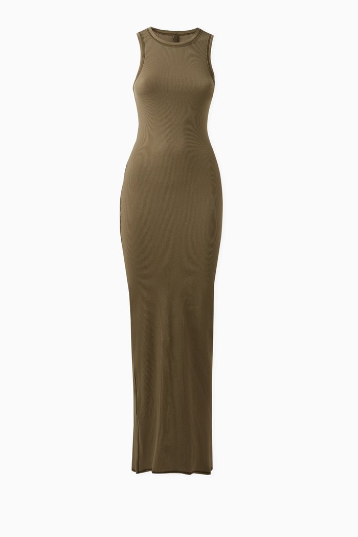 

Tank Maxi Dress in Cotton-rib, Green