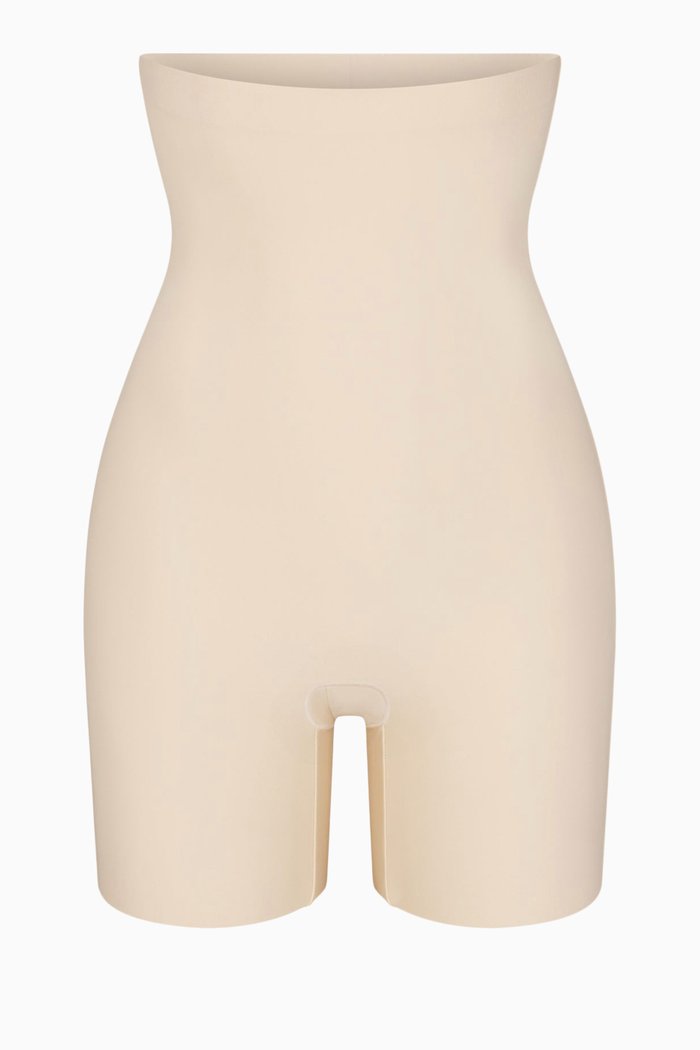 

High-Waist Shorts in Stretch Nylon, Neutral