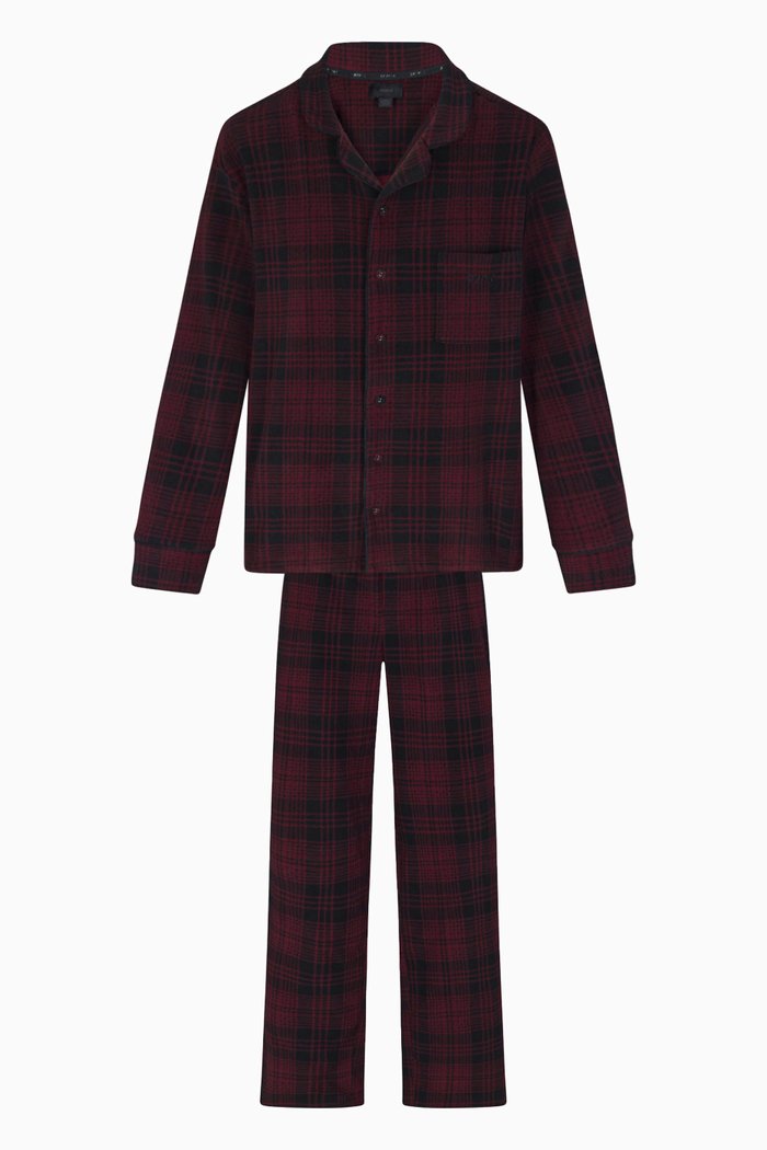 Fleece Plaid Sleep Set, Red