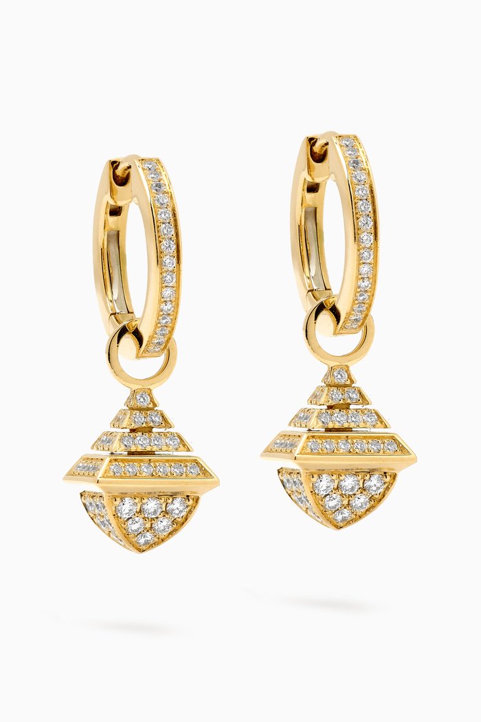 

Cleo Mini Rev Diamond Drop Earrings in 18kt Gold, Yellow